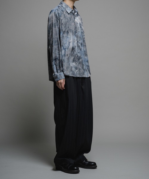 CASPER JOHN(キャスパージョン)の「Various loose shirts-tie dye jacquard-/バリアスルーズシャツ-タイダイジャガード-(シャツ/ブラウス・メンズ・グレー/ブラック/ミント・LARGE/MEDIUM/SMALL/X-SMALL)」の9枚目の写真
