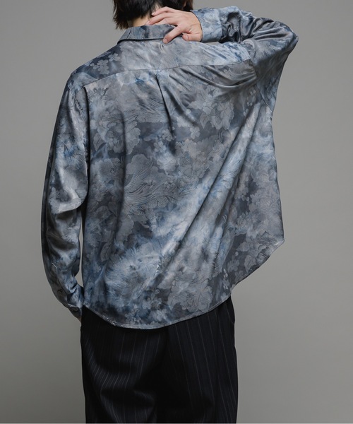 CASPER JOHN(キャスパージョン)の「Various loose shirts-tie dye jacquard-/バリアスルーズシャツ-タイダイジャガード-(シャツ/ブラウス・メンズ・グレー/ブラック/ミント・LARGE/MEDIUM/SMALL/X-SMALL)」の6枚目の写真
