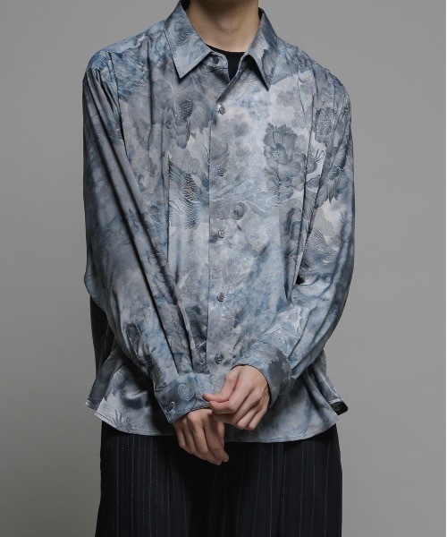 CASPER JOHN(キャスパージョン)の「Various loose shirts-tie dye jacquard-/バリアスルーズシャツ-タイダイジャガード-(シャツ/ブラウス・メンズ・グレー/ブラック/ミント・LARGE/MEDIUM/SMALL/X-SMALL)」の5枚目の写真
