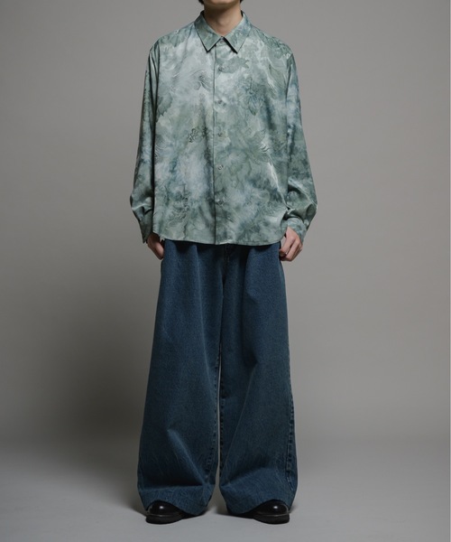 CASPER JOHN(キャスパージョン)の「Various loose shirts-tie dye jacquard-/バリアスルーズシャツ-タイダイジャガード-(シャツ/ブラウス・メンズ・グレー/ブラック/ミント・LARGE/MEDIUM/SMALL/X-SMALL)」の15枚目の写真