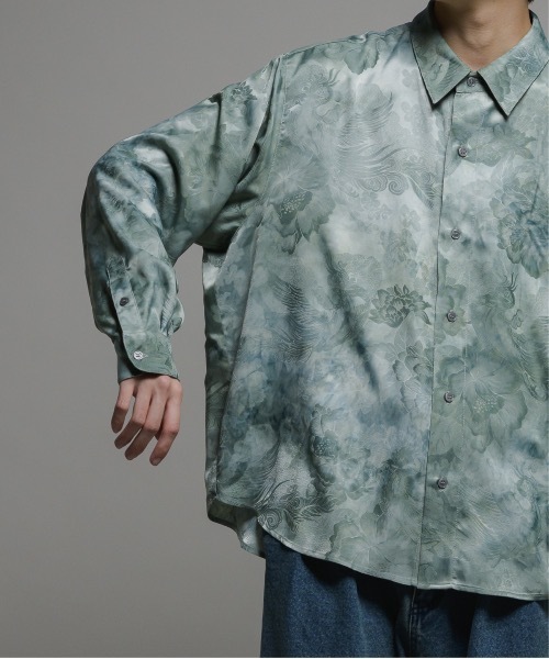 CASPER JOHN(キャスパージョン)の「Various loose shirts-tie dye jacquard-/バリアスルーズシャツ-タイダイジャガード-(シャツ/ブラウス・メンズ・グレー/ブラック/ミント・LARGE/MEDIUM/SMALL/X-SMALL)」の12枚目の写真