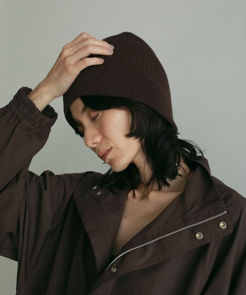 anuke（アンヌーク）の「Knit Beanie（ニットキャップ/ビーニー・レディース・チャコールグレー/ブラック/ブラウン・FREE）」の3枚目の写真