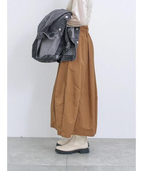 Samansa Mos2 blue（サマンサモスモスブルー）の「グログランナイロンギャザースカート（スカート・レディース・キャメル/カーキ/ブラック・F）」の21枚目の写真