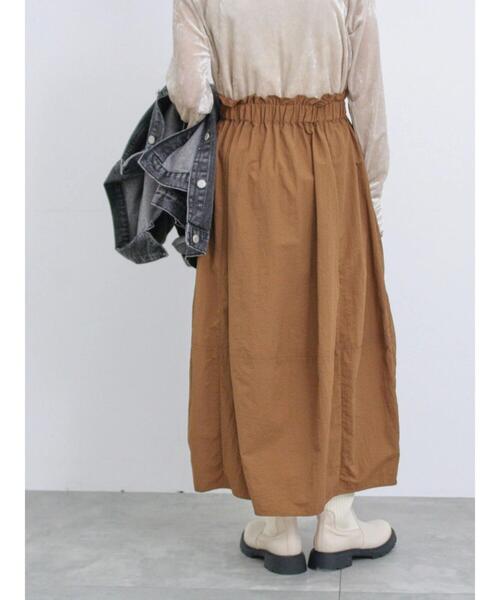 Samansa Mos2 blue（サマンサモスモスブルー）の「グログランナイロンギャザースカート（スカート・レディース・キャメル/カーキ/ブラック・F）」の22枚目の写真