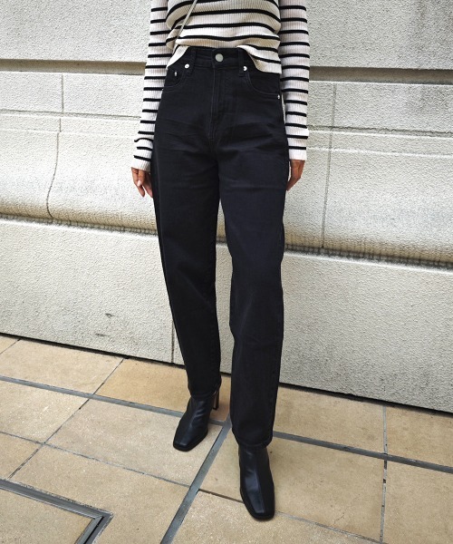 esutoreja(エストレジャ)の「カーブデニム(デニムパンツ・レディース・インディゴブルー/ブラック・S/M)」の1枚目の写真