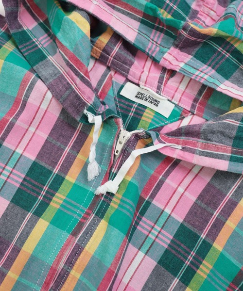 SPELLBOUND（スペルバウンド）の「[SPELLBOUND / スペルバウンド] インドマドラス フードシャツ（シャツ/ブラウス・メンズ・ピンク系その他・2/3）」の14枚目の写真