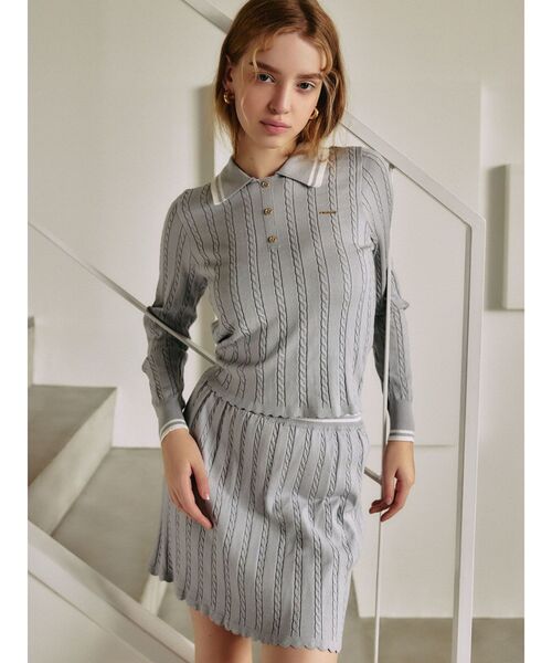 MINI CABLE LINE KNIT SK/ミニケーブルライクニットミニスカート（スカート）｜CALNAMUR（カルナムール）