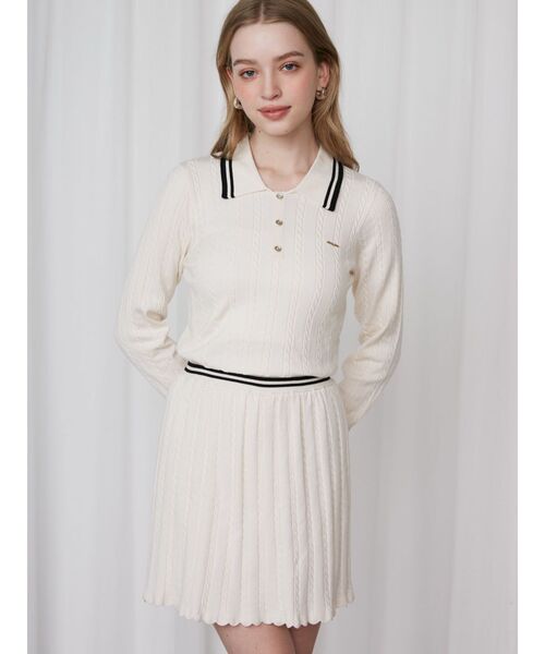 MINI CABLE LINE KNIT SK/ミニケーブルライクニットミニスカート（スカート）｜CALNAMUR（カルナムール）