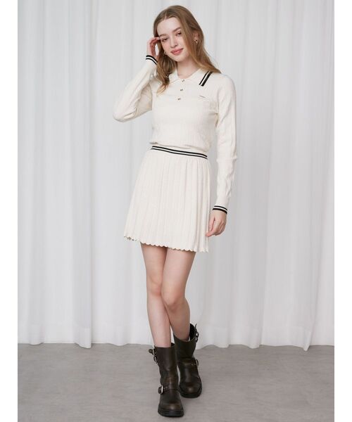 MINI CABLE LINE KNIT SK/ミニケーブルライクニットミニスカート（スカート）｜CALNAMUR（カルナムール）