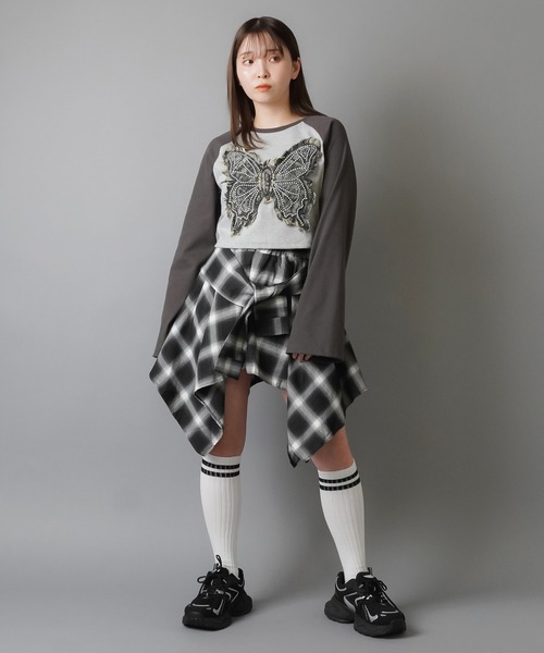 FENNEL / イレギュラーヘムチェックスカート FENNEL / イレギュラーヘムチェックスカート イレギュラーヘムの