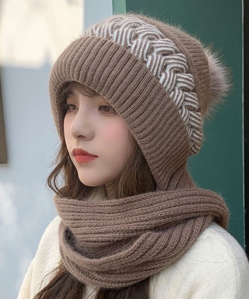 セール】マフラー一体式ニットキャップ（キャップ）｜GEMEDA（ジェメダ