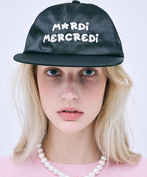 さらに100円引き◆Mardi Mercredi◆CAP MARDI STAR LOGO SATIN CAP MARDI STAR LOGO SATIN（キャップ）｜Mardi Mercredi