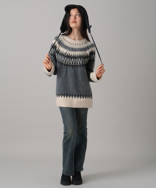 FOREVER 21（フォーエバー トゥエンティーワン）の「【2024FW】求心柄ビッグニットプルオーバー（ニット/セーター・レディース・ベージュ/グレー・FREE）」の18枚目の写真