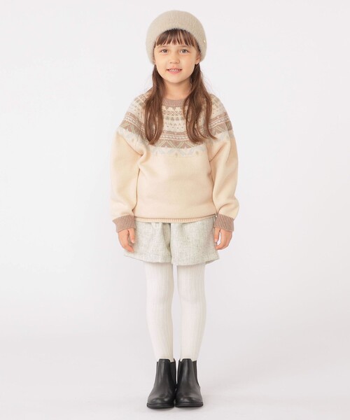 SHIPS（シップス）の「SHIPS KIDS:100～130cm / ツイード タック キュロット（その他パンツ・キッズ・ナチュラル/グレー系その他・100/110/120/130）」の4枚目の写真