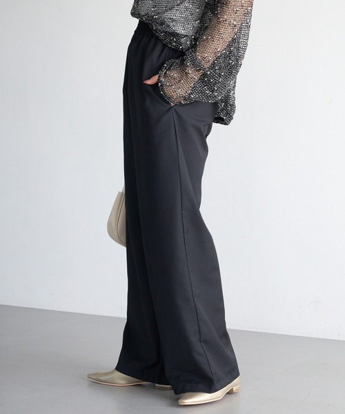 LAVEANGE（ラビアンジェ）の「【洗える】シャーリングウエストイージーパンツ（その他パンツ・レディース・ブラウン/グレー/ブラック・M/LL/3L/4L/5L）」の7枚目の写真