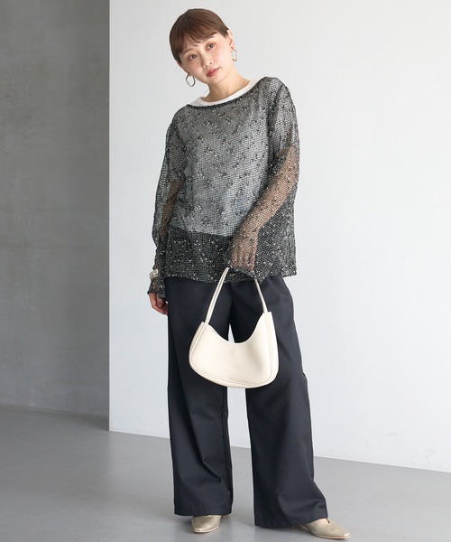 LAVEANGE（ラビアンジェ）の「【洗える】シャーリングウエストイージーパンツ（その他パンツ・レディース・ブラウン/グレー/ブラック・M/LL/3L/4L/5L）」の8枚目の写真