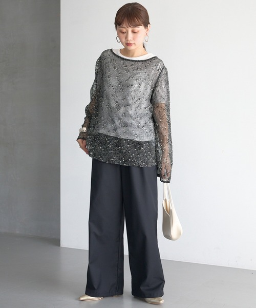 LAVEANGE（ラビアンジェ）の「【洗える】シャーリングウエストイージーパンツ（その他パンツ・レディース・ブラウン/グレー/ブラック・M/LL/3L/4L/5L）」の9枚目の写真