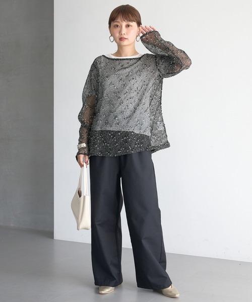 LAVEANGE（ラビアンジェ）の「【洗える】シャーリングウエストイージーパンツ（その他パンツ・レディース・ブラウン/グレー/ブラック・M/LL/3L/4L/5L）」の10枚目の写真