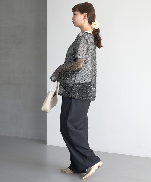 LAVEANGE（ラビアンジェ）の「【洗える】シャーリングウエストイージーパンツ（その他パンツ・レディース・ブラウン/グレー/ブラック・M/LL/3L/4L/5L）」の12枚目の写真