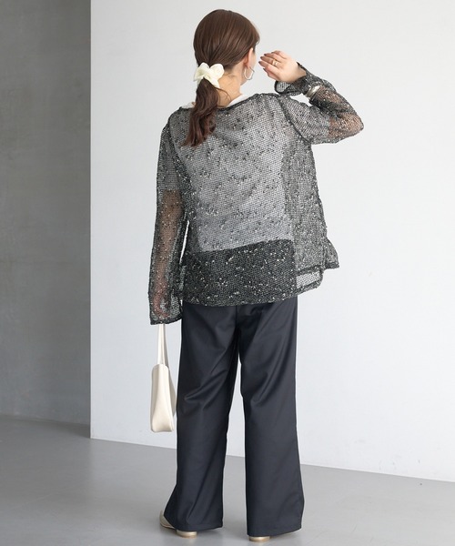 LAVEANGE（ラビアンジェ）の「【洗える】シャーリングウエストイージーパンツ（その他パンツ・レディース・ブラウン/グレー/ブラック・M/LL/3L/4L/5L）」の13枚目の写真