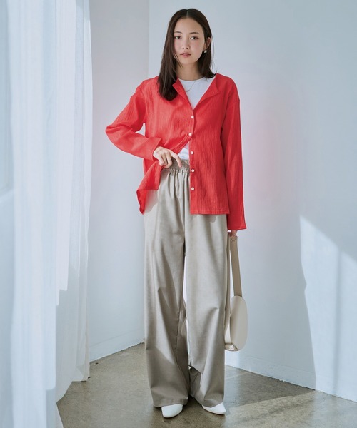 LAVEANGE（ラビアンジェ）の「【洗える】シャーリングウエストイージーパンツ（その他パンツ・レディース・ブラウン/グレー/ブラック・M/LL/3L/4L/5L）」の18枚目の写真