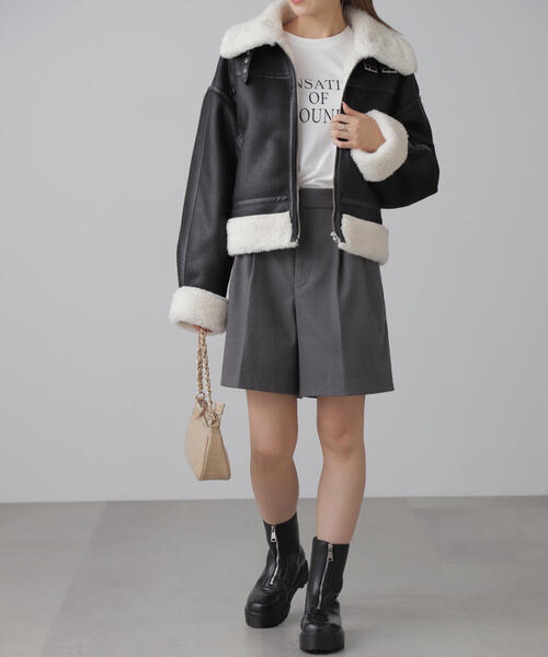 FREE'S MART（フリーズマート）の「◇【3サイズ展開XS-M】タックショートパンツ【低身長サイズ有】（その他パンツ・レディース・ブラック/グレー/ホワイト・SMALL/MEDIUM/X-SMALL）」の4枚目の写真