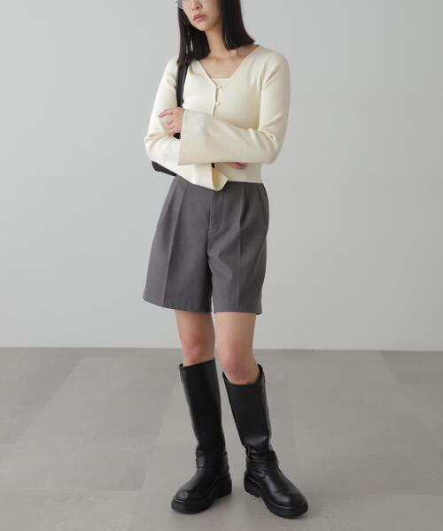 FREE'S MART（フリーズマート）の「◇【3サイズ展開XS-M】タックショートパンツ【低身長サイズ有】（その他パンツ・レディース・ブラック/グレー/ホワイト・SMALL/MEDIUM/X-SMALL）」の9枚目の写真