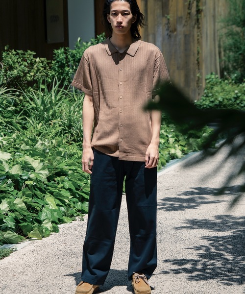 TCSS(ティーシーエスエス)の「KNIT/Critical SlideクリティカルスライドTCSS無地オープンカラー薄手半袖ニットセーター(ニット/セーター・メンズ・カーキ/ホワイト・MEDIUM/LARGE)」の9枚目の写真