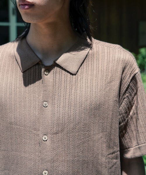 TCSS(ティーシーエスエス)の「KNIT/Critical SlideクリティカルスライドTCSS無地オープンカラー薄手半袖ニットセーター(ニット/セーター・メンズ・カーキ/ホワイト・MEDIUM/LARGE)」の15枚目の写真
