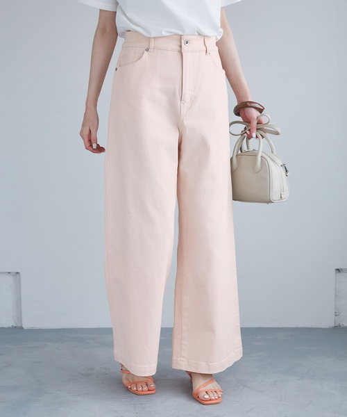 ROPE' PICNIC(ロペピクニック)の「【ウエスト革命デニム】Pinkウエストシェイプワイドデニム(デニムパンツ・レディース・ピンク・38/40/36)」の1枚目の写真