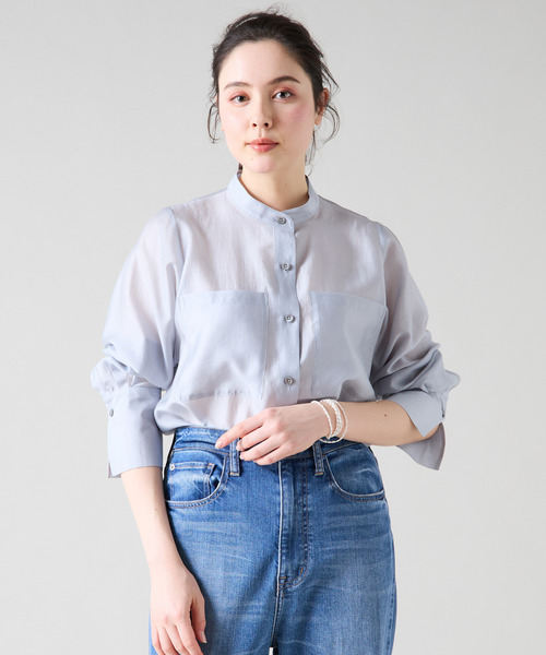 Tiara(ティアラ)の「ビッグポケットシャツブラウス(シャツ/ブラウス・レディース・サックスブルー/ホワイト/イエロー・FREE)」の7枚目の写真