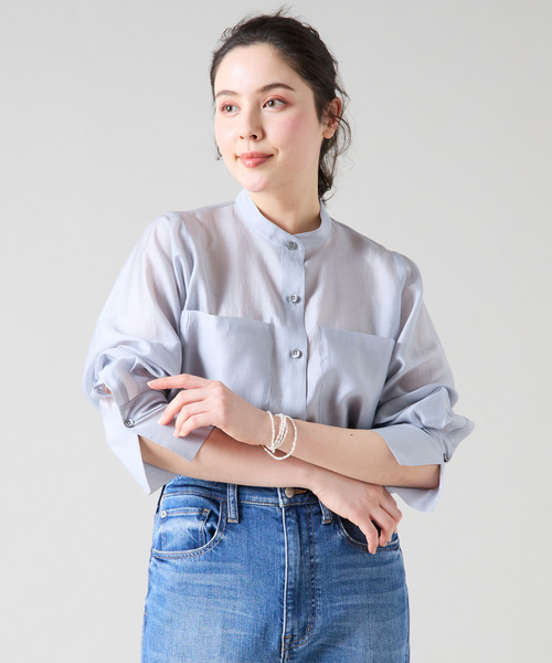 Tiara(ティアラ)の「ビッグポケットシャツブラウス(シャツ/ブラウス・レディース・サックスブルー/ホワイト/イエロー・FREE)」の8枚目の写真