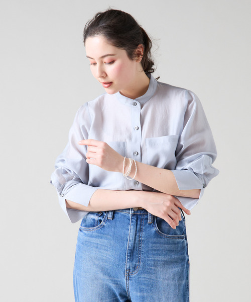 Tiara(ティアラ)の「ビッグポケットシャツブラウス(シャツ/ブラウス・レディース・サックスブルー/ホワイト/イエロー・FREE)」の9枚目の写真