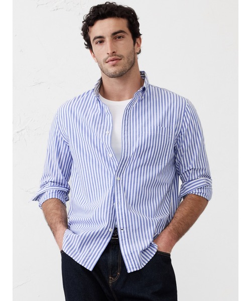 BANANA REPUBLIC FACTORY STORE(バナナリパブリック ファクトリーストア)の「BANANA REPUBLIC FACTORY STORE コットンシャツ(シャツ/ブラウス・メンズ・チェック/イエロー/ブルー/ブルー系その他/ライトブルー/ホワイト×ネイビー/その他1/ブラウン系その他/グレー/マルチ/カーキ/その他/ネイビー/ブラウン/ホワイト系その他/ブルー系その他2/ブルー系その他3・XL/L/M/S)」の3枚目の写真