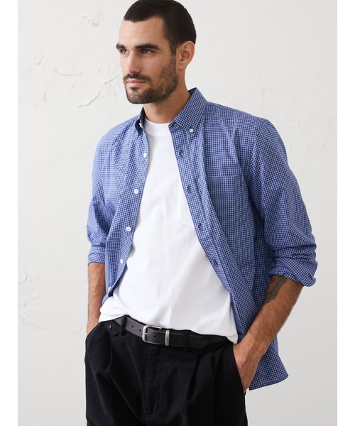 BANANA REPUBLIC FACTORY STORE(バナナリパブリック ファクトリーストア)の「BANANA REPUBLIC FACTORY STORE コットンシャツ(シャツ/ブラウス・メンズ・チェック/イエロー/ブルー/ブルー系その他/ライトブルー/ホワイト×ネイビー/その他1/ブラウン系その他/グレー/マルチ/カーキ/その他/ネイビー/ブラウン/ホワイト系その他/ブルー系その他2/ブルー系その他3・XL/L/M/S)」の12枚目の写真