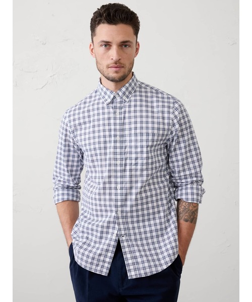 BANANA REPUBLIC FACTORY STORE(バナナリパブリック ファクトリーストア)の「BANANA REPUBLIC FACTORY STORE コットンシャツ(シャツ/ブラウス・メンズ・チェック/イエロー/ブルー/ブルー系その他/ライトブルー/ホワイト×ネイビー/その他1/ブラウン系その他/グレー/マルチ/カーキ/その他/ネイビー/ブラウン/ホワイト系その他/ブルー系その他2/ブルー系その他3・XL/L/M/S)」の13枚目の写真