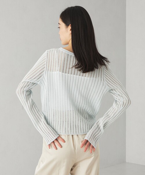 EMMEL REFINES（エメルリファインズ）の「＜EMMEL REFINES＞EM ハリヌキ ロングスリーブ ニット プルオーバー（ニット/セーター・レディース・レッド/ライトブルー/オフホワイト・FREE）」の11枚目の写真