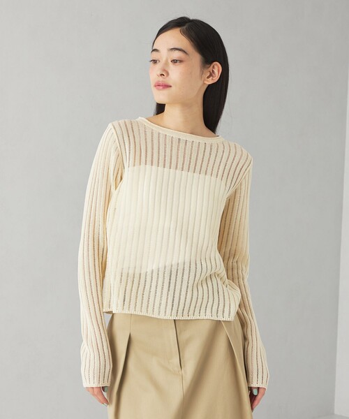 EMMEL REFINES（エメルリファインズ）の「＜EMMEL REFINES＞EM ハリヌキ ロングスリーブ ニット プルオーバー（ニット/セーター・レディース・レッド/ライトブルー/オフホワイト・FREE）」の15枚目の写真