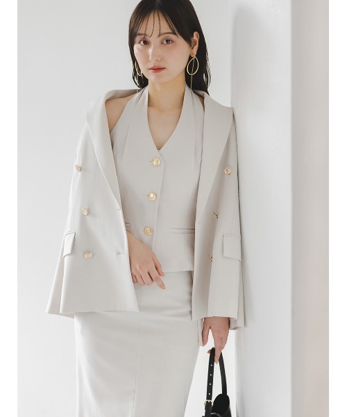 SNIDEL（スナイデル）の「Sustainableホルタージレ（ベスト・レディース・ネイビー/グレー/アイボリー・FREE）」の6枚目の写真