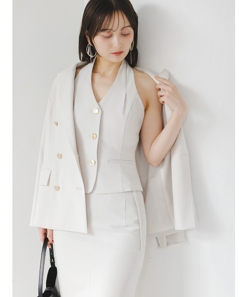 SNIDEL（スナイデル）の「Sustainableホルタージレ（ベスト・レディース・ネイビー/グレー/アイボリー・FREE）」の14枚目の写真