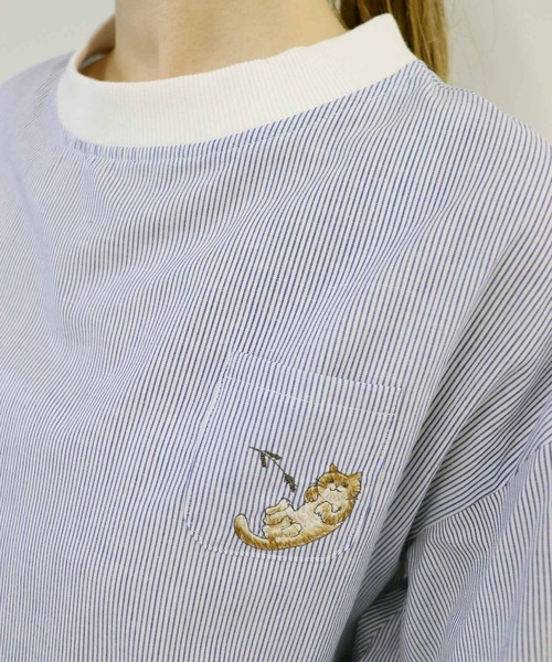 haupia(ハウピア)の「うちのこになりませんか。【ブラウス】(シャツ/ブラウス・レディース・オフホワイト/ネイビー/チェック/ストライプ・MEDIUM)」の18枚目の写真