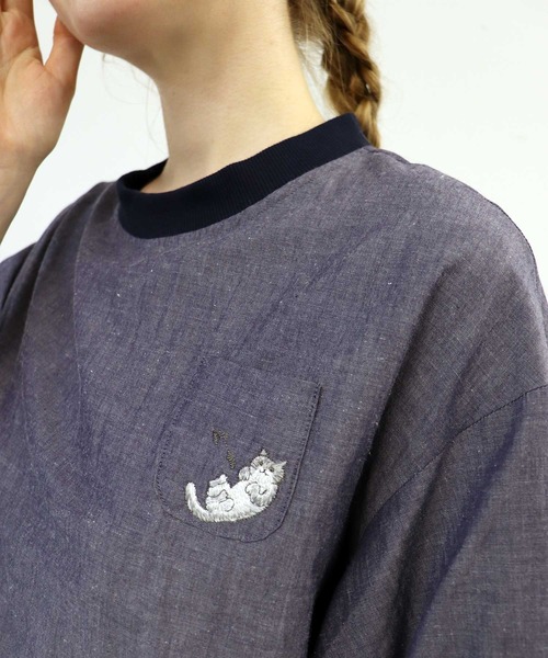 haupia(ハウピア)の「うちのこになりませんか。【ブラウス】(シャツ/ブラウス・レディース・オフホワイト/ネイビー/チェック/ストライプ・MEDIUM)」の22枚目の写真