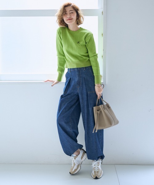 ぎゅな☺︎様 大きいサイズ＞100％デニムパラシュートパンツ【OtonaSMILE