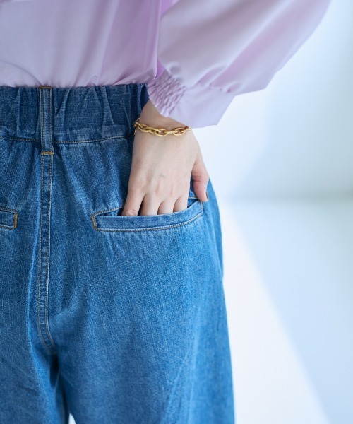 ぎゅな☺︎様 大きいサイズ＞100％デニムパラシュートパンツ【OtonaSMILE