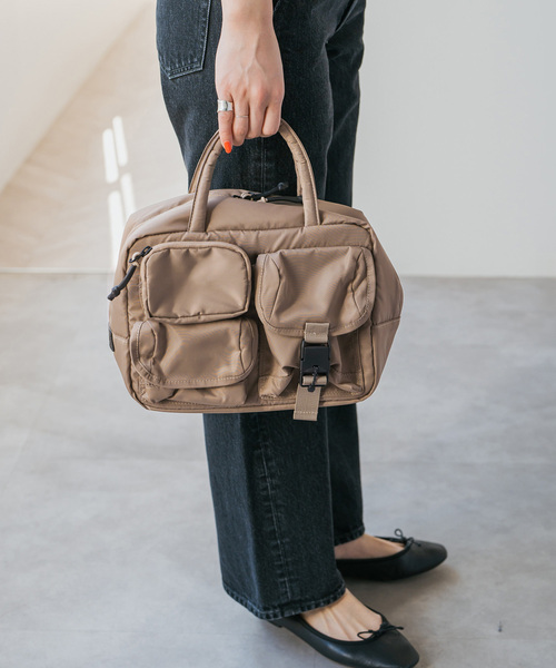 Spick & Span(スピックアンドスパン)の「BAICYCLON/バイシクロン MULTI POCKETS MINI BOSTON BAG BCL-82(ボストンバッグ・レディース・ベージュ系その他/ブラック・FREE)」の5枚目の写真