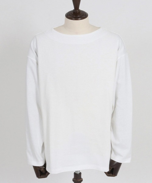 CAMBIO(カンビオ)の「mlt5088-ボートネックボクシーロンT(Tシャツ/カットソー・メンズ・ホワイト/ブラック・M/L/XL)」の20枚目の写真