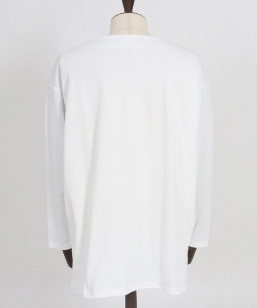 CAMBIO(カンビオ)の「mlt5088-ボートネックボクシーロンT(Tシャツ/カットソー・メンズ・ホワイト/ブラック・M/L/XL)」の21枚目の写真