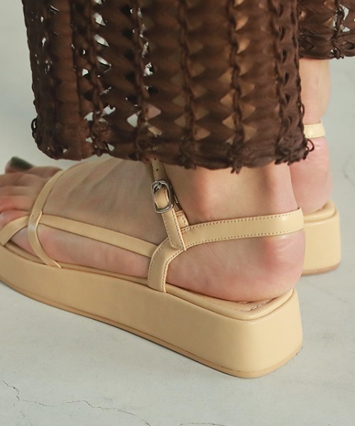 サンダル・ミュール BEELINE PLATFORM SANDALS YELLO / BLACK WHALE PLATFORM SANDALS