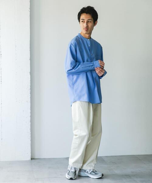 URBAN RESEARCH DOORS（アーバンリサーチドアーズ）の「『WEB/一部店舗限定サイズ』『吸水速乾』セオアルファバンドカラーロングスリーブシャツ（シャツ/ブラウス・メンズ・ライトグレー/チャコールグレー/ロイヤルブルー/オフホワイト・X-LARGE/LARGE/MEDIUM）」の17枚目の写真