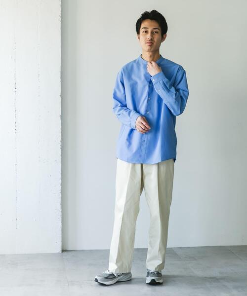 URBAN RESEARCH DOORS（アーバンリサーチドアーズ）の「『WEB/一部店舗限定サイズ』『吸水速乾』セオアルファバンドカラーロングスリーブシャツ（シャツ/ブラウス・メンズ・ライトグレー/チャコールグレー/ロイヤルブルー/オフホワイト・X-LARGE/LARGE/MEDIUM）」の18枚目の写真